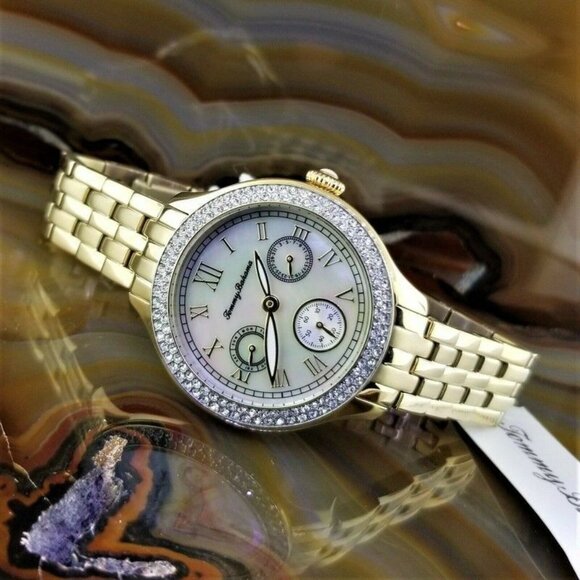 TOMMY BAHAMA Swarovski Crystal Gold Watch - Picture 1 of 6